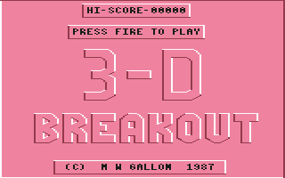 3-D Breakout Title Screen